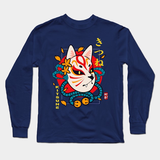 Kitsune - Japanese Mythology Long Sleeve T-Shirt by AlbertoTand